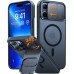 TORRAS Magnetic for iPhone 15 Pro Max Case with Camera Cover Lens Stand, [Fit for MagSafe] [4X Mil-Grade Protection] [ [360° Spin Kickstand] Shockproof Slim Cover Phone Case 15 ProMax Case 6.7",Black