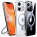 TORRAS Magnetic UPRO Ostand Case for iPhone 12 & 12 Pro, Clear with Stand, MIL-Grade Shockproof, Compatible with MagSafe, Crystal Clear