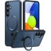 TORRAS Magnetic Ostand for Samsung Galaxy S24 Case 6.2" [Compatible with MagSafe] [Military Grade Drop Tested] [Ring Holder] [Build in Kickstand]Matte Translucent Slim Back Soft Edge with Stand, Black