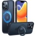 TORRAS Magnetic Shockproof for iPhone 13 Pro Case 6.1 inch, [Compatible with MagSafe] with Stand, [MIL-Grade Drop Protection] Translucent Back Protective Yet Slim iPhone 13 Pro Phone Case 2021, Black